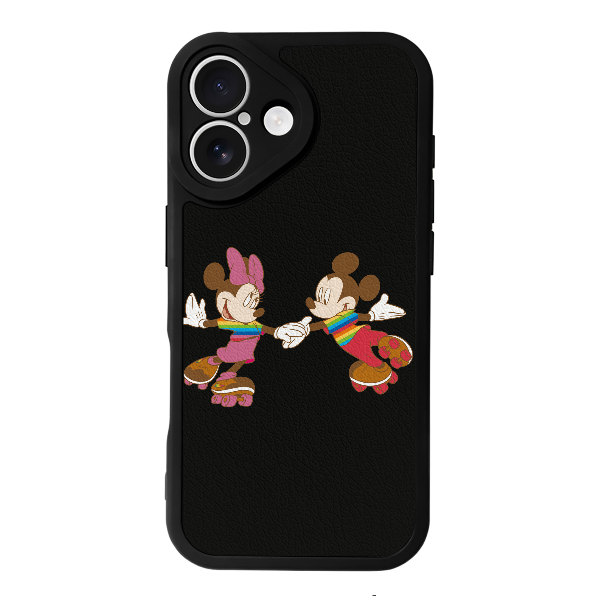 （画像用） ミッキーマウス Mickey Mouse 【iPhone 16シリーズ対応】シリコンスマホケース（レザー調） 材質：シリコン